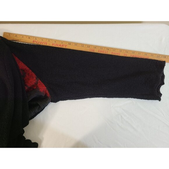 Jaskar Womens Long Sleeves Cardigan Cover up Open Front Red Black Size 16 A309 - Picture 7 of 7